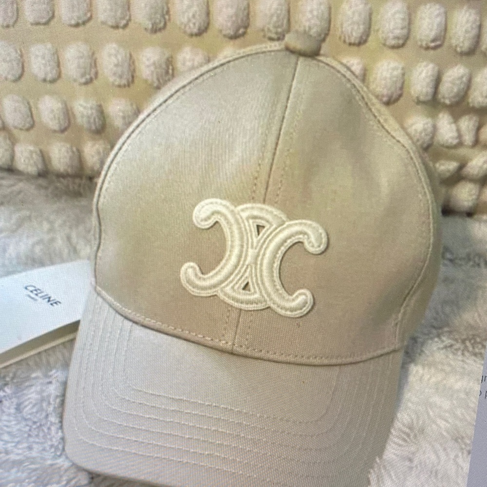 Celine Tan Cap with Iconic Logo